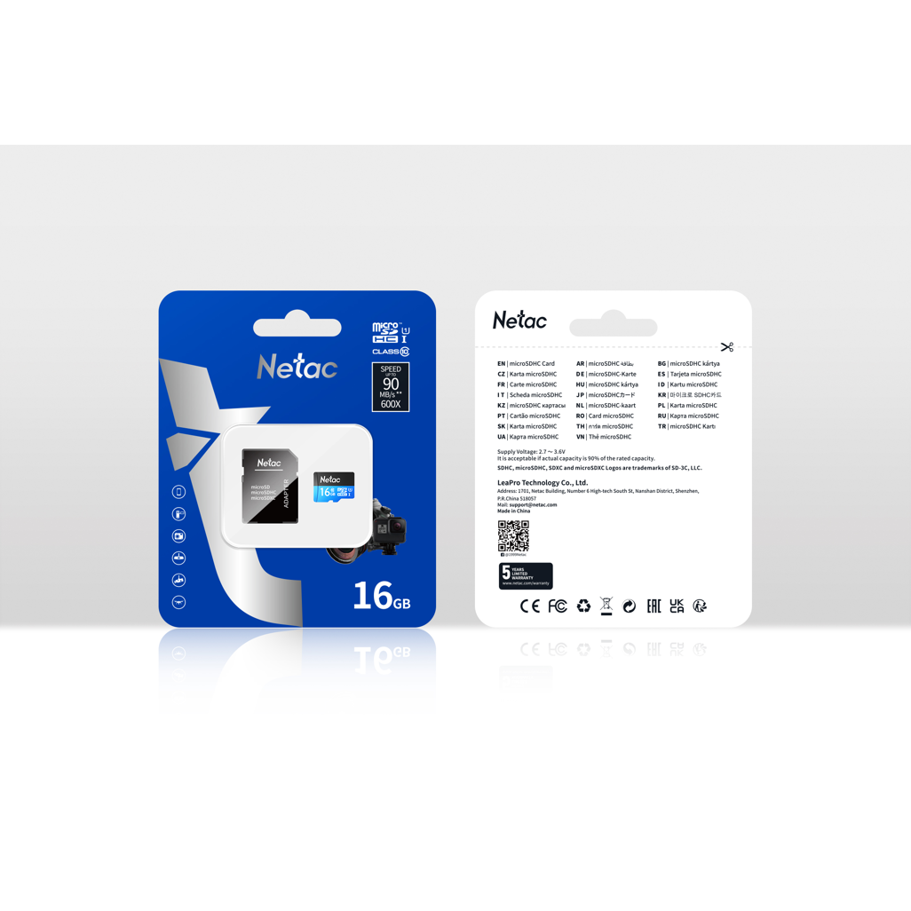 NETAC 16GB MICRO SD + ADAPTOR