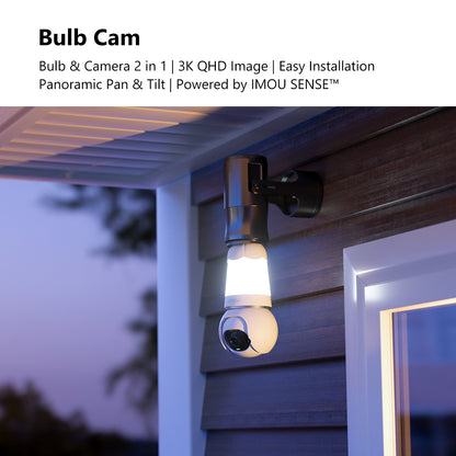 IMOU BULB CAM (2K) 3MP E27 Panoramic PT Wi-Fi Security Camera