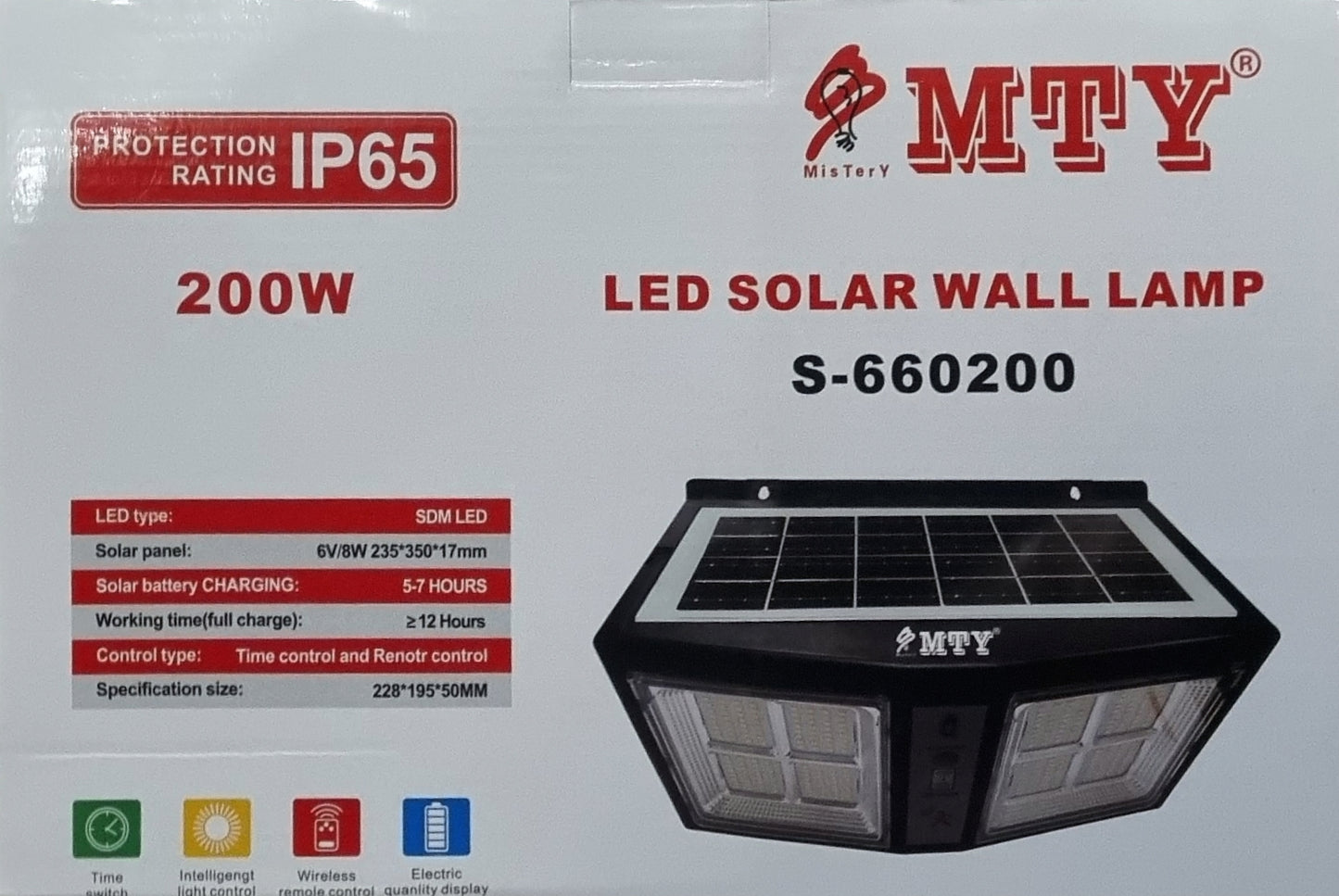 200Watt MTY Solar LED Wall Lamp