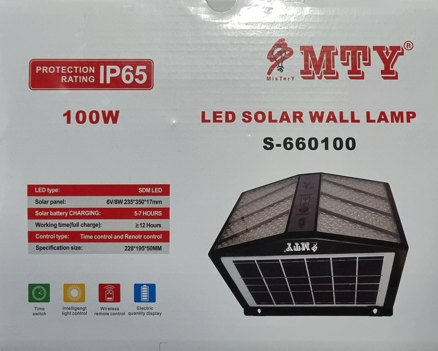 100Watt MTY Solar LED Wall Lamp