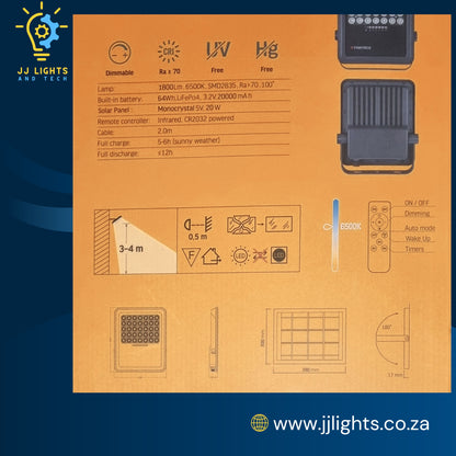 200Watt Finnteck Solar Flood Light Set