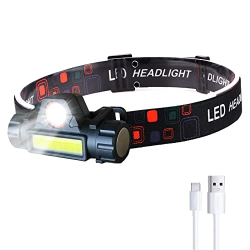 LED Headlamp Magnetic USB Rechargeable COB Headlight