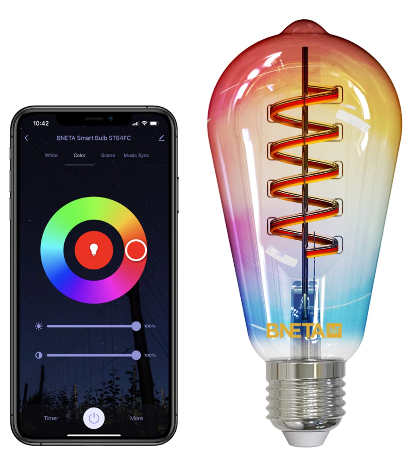 BNETA IoT Smart WiFi LED Filament Bulb – ST64-FC