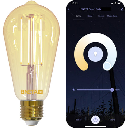 BNETA IoT Smart WiFi LED Filament Bulb – ST64-FW