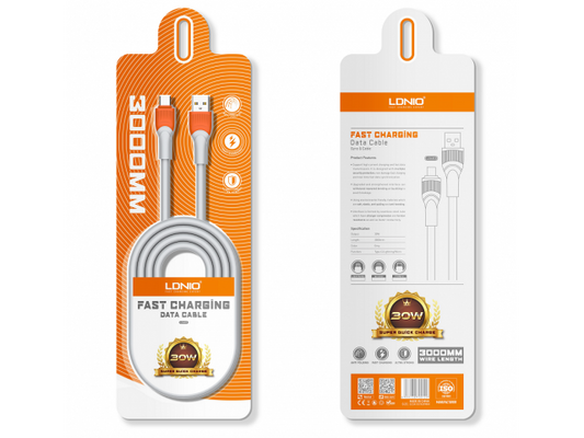 LDNIO 30W - 3meter Fast Charging Data Cable